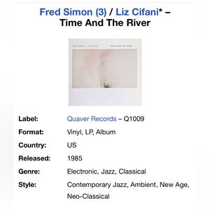 Vinyl Fred Simon/Liz Cifani Very rare near mint out of print
